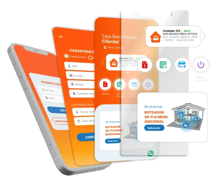 Inlustração app Área do Cliente
